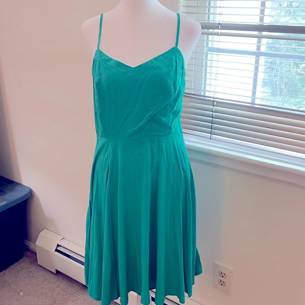 Bright teal sundress